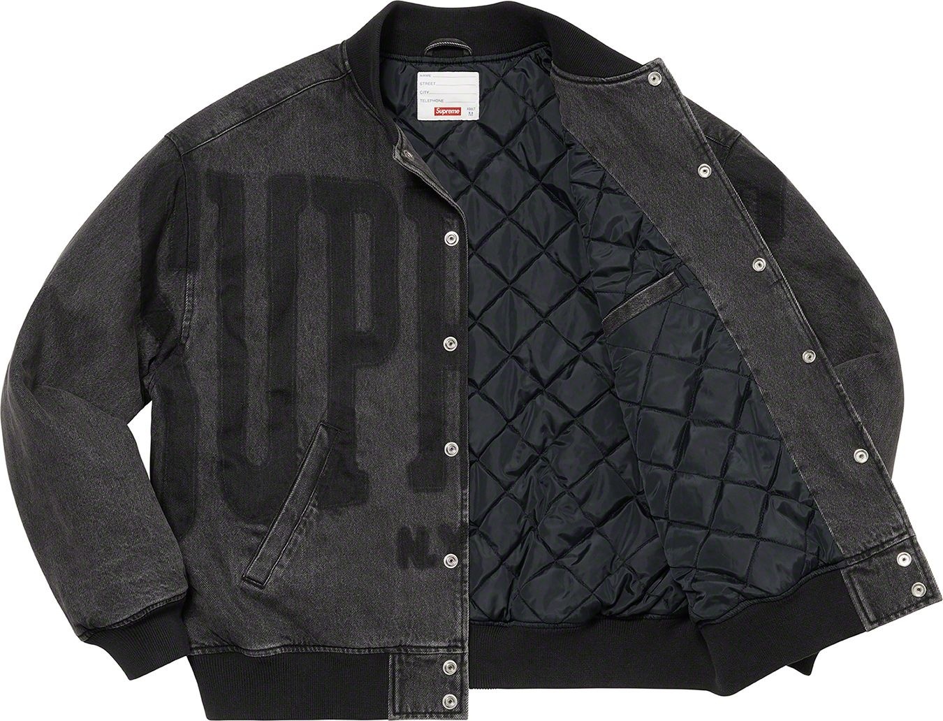 Washed Knockout Denim Varsity Jacket view 5